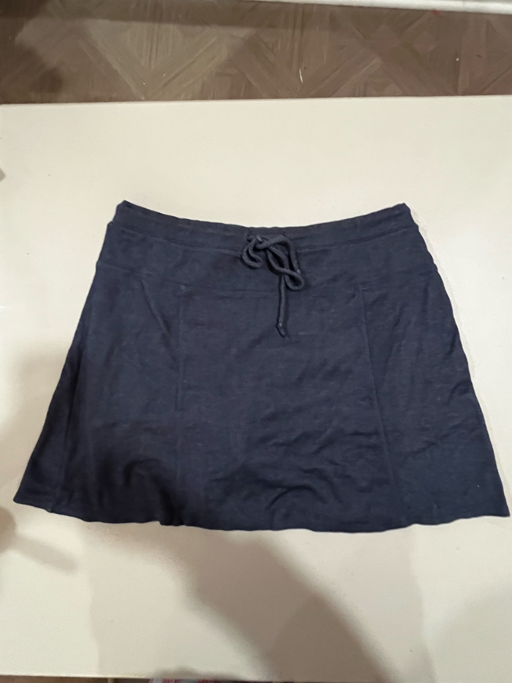 GreenTea Navy Skirt with Drawstring Waist